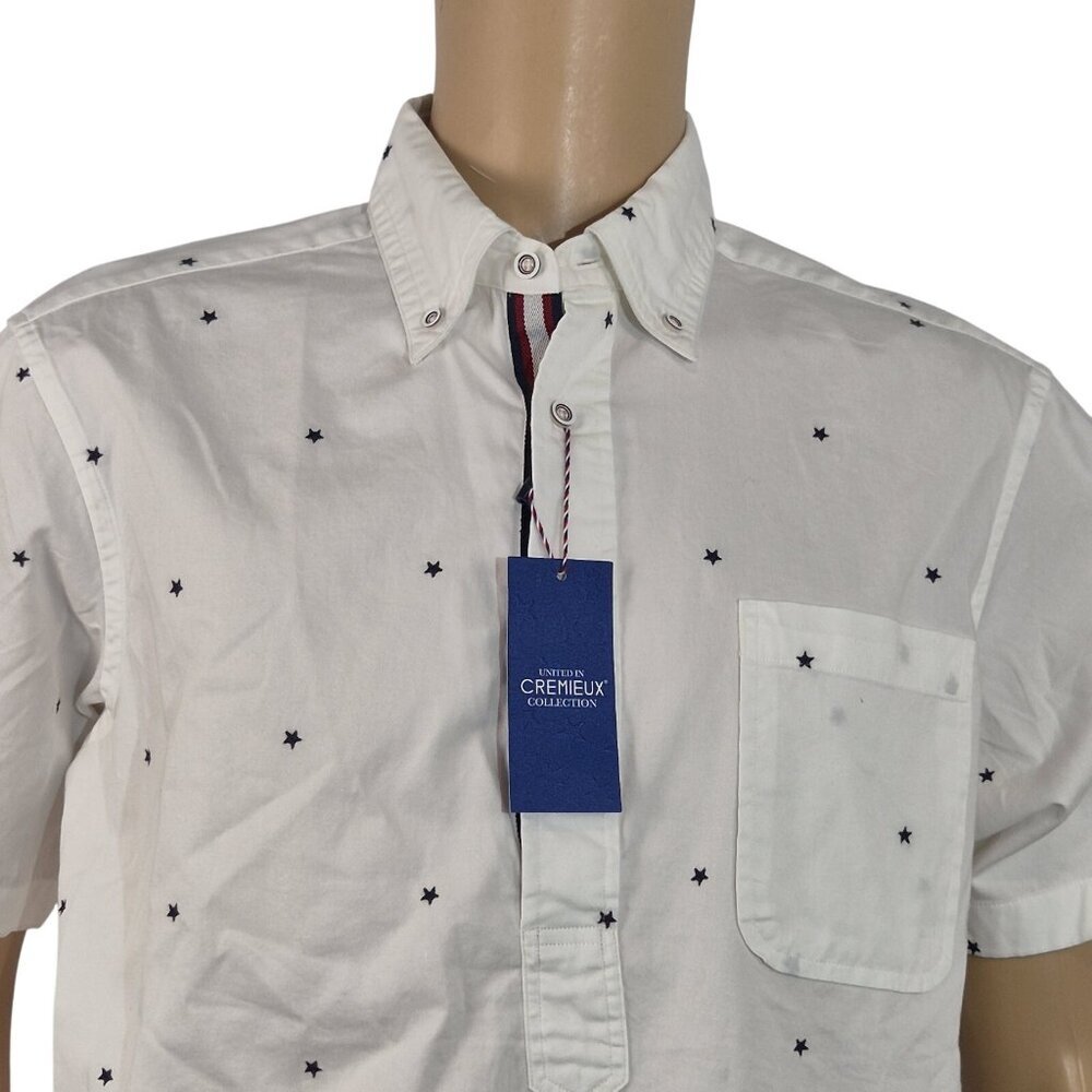 Daniel Cremieux Men's Shirt Size L White Stars United Collection Button Up (57)